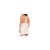 Robe blanche simili cuir et dentelle Sophia 